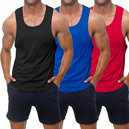 קוואטה גברים של 3 חבילה אימון גופייה מהיר יבש כושר שרירים טיז כושר פיתוח גוף ללא שרוולים חולצות