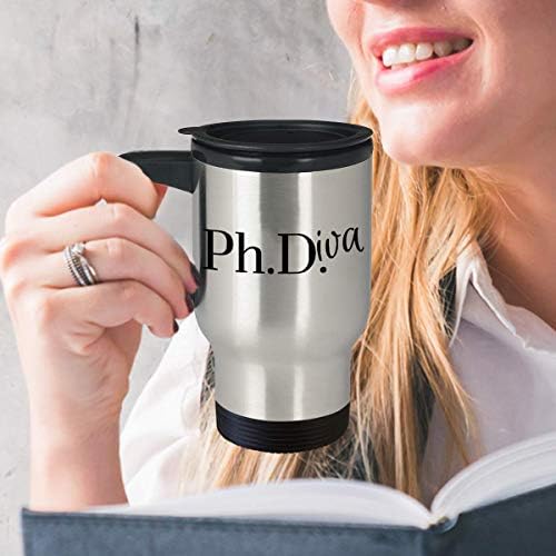 מתנת סיום PhD סיום PHDIVA ספל נסיעות רופא דוקטור לסטודנטים מדענים פוסט -דוקטורט דוקטורט פוסט קפה ספל קפה דוק נשים