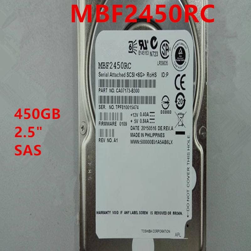 HDD עבור 450 ג'יגה -בייט 2.5 SAS 6 GB/S 64MB 10000RPM לכונן קשיח פנימי לדיסק קשיח שרת עבור MBF2450RC