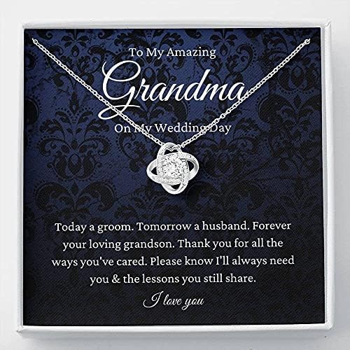 תכשיטי כרטיסי הודעה, שרשרת בעבודת יד- קשר אהבה בהתאמה אישית של מתנה, סבתא של מתנת החתן מנכד לסבתא מתנה