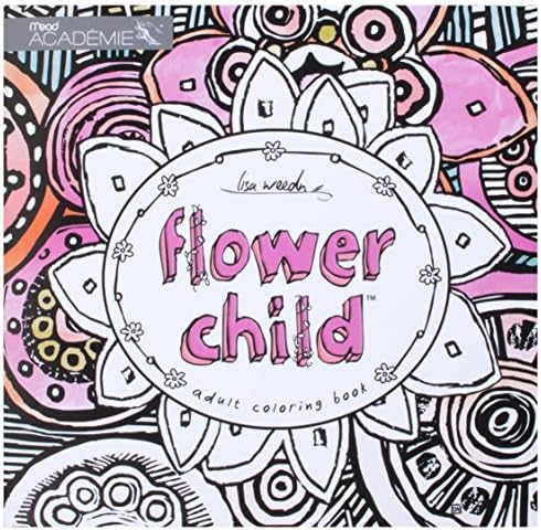 ספר צביעה למבוגרים: ליסה ווידן פרח ילד מאת Mead Academie, הקלה במתח, רישום, ספרי צבע למבוגרים