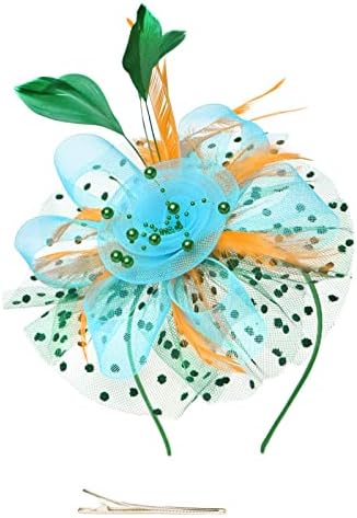נשים אורגנזה כנסיית כובעי 20 שנות ה -50 נוצת קסם פרח נוצת נטו רוקד כובעי תה מסיבת אבזרים