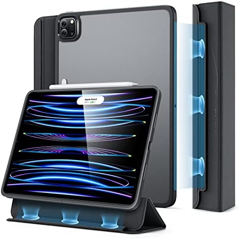 מקרה מגנטי של ESR עם מגן מסך זכוכית מזג תואם ל- iPad Pro 11, כיסוי מגנטי מנתק, מארז גב קשוח, עיפרון