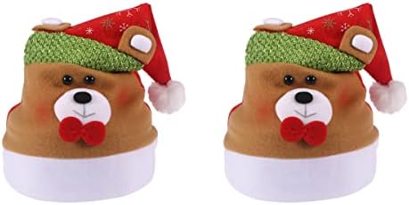 2 יחידות קריקטורה מסיבת חג המולד כובעי ילדים דוב בצורת כובע לילדים עיצוב הבית חג המולד מתנות