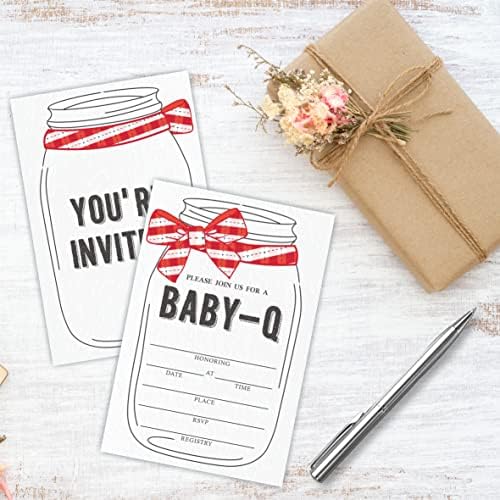 הזמנה של Ykyenr Baby-Q למקלחת לתינוקות ， 25 קשת מקלחת לתינוקות מזמינה עם מעטפות, מילוי כרטיסי הזמנה