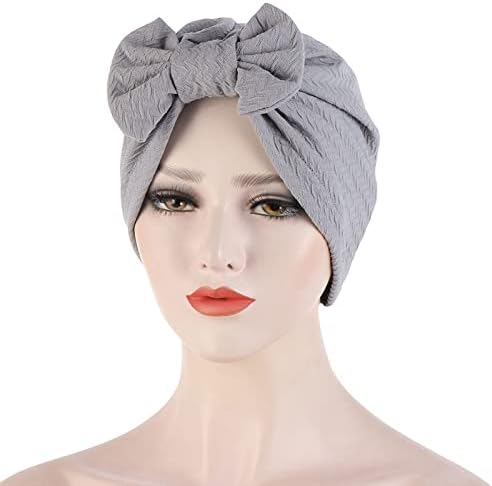 חמוד קשת לא כפת נשים של מוצק טורבן בארה ' ב רפוי קפלים מוסלמי שיער מכסה הכימותרפיה גולגולת כובעי עבור נשים