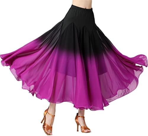 Qsuccua ריקוד נשפים ריקוד נדנדה חצאית ריקוד חצאית חצאית צבע צבעוני ריקוד מודרני חצאית ארוכה