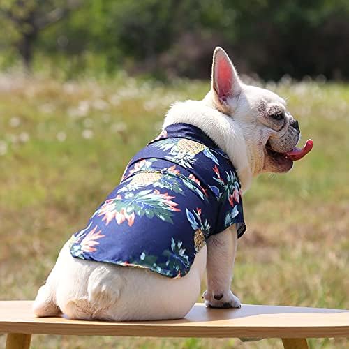 תלבושות כלבים חמודות לכלבים קטנים בנות חיות מחמד קיץ חולצות חולצת כלבים פרחונית חולצת הוואי מודפסת חולצות חיות