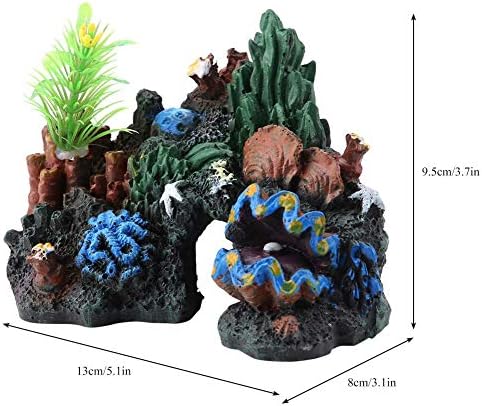 Zerodis צבעוני מלאכותי שונית אלמוגים קישוט שרף מערות קישוט מיניאטורות מימי נוף למיכל דגים אקווריום אקווריום
