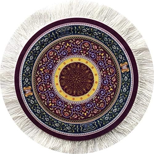 תחתיות שטיחים, סט של 4 מחצלות משקה שולחן בסגנון שטיח טורקי, מטבח סופג ואביזרי אוכל, הגנה מפני שפיכה
