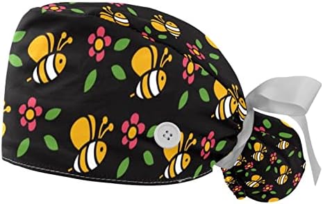 2 יחידות כובע עבודה עם סרט כפתור עניבת כפתור קשירה לאחור של כובעי קוקו של קוקו קוקו לנשים לנשים