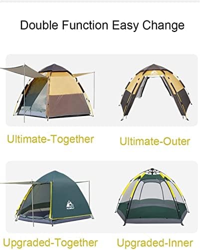 אוהל הייבינג אוהל תיירות אטום למים ל -4 אנשים קמפינג חיצוני קומה כפולה אולם אחד חדר שינה אחד 3 עונות טיול