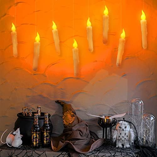נרות LED צפים של ורנילה עם סוללה שלט רחוק המופעל נרות חסרי פלימה לחג המולד תלה עיצוב ליל כל הקדושים