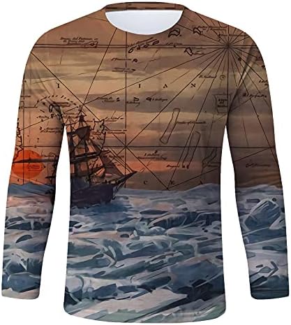 חולצות שרוול ארוך גרפי של UBST עבור Mens 3D רחוב מודפסות חולצות טלט מצחיקות