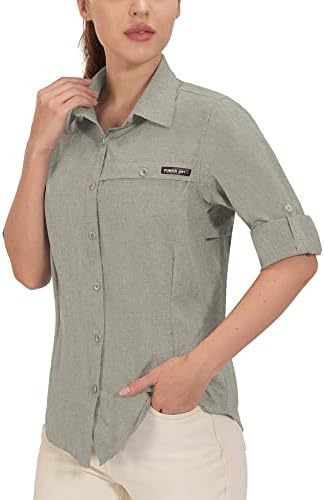 חמור חמור אנדי לנשים UPF 50+ חולצת הגנה על UV, חולצת טיול דיג עם שרוול ארוך נשימה, טק אוויר-חורים