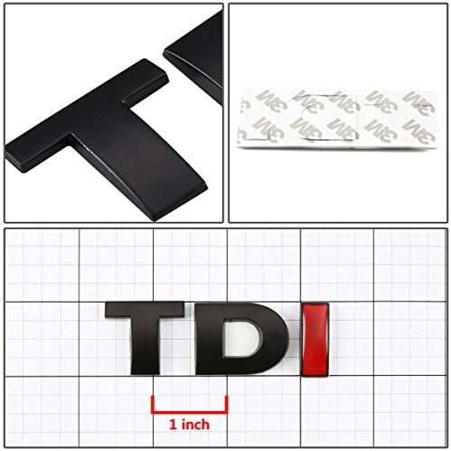 DNA EM-L-TDI-BK-RD-שחור ואדום TDI לוגו סמל מדבקות מתכת
