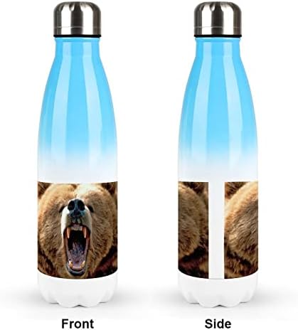 דוב גריזלי שואג 17oz בקבוק מים ספורט נירוסטה ואקום מבודד צורת קולה בקבוק ספורט לשימוש חוזר