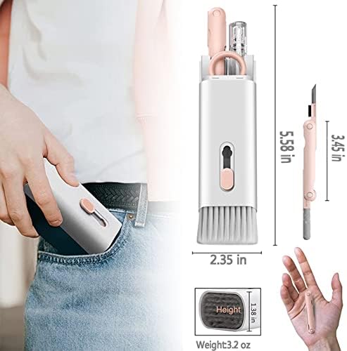 ערכת ניקוי 7-in-1 אלקטרוניקה, RTSXS ניידים ניידים מנקה מנקה מנקה מקלדת מברשת אוזניות ניקוי עט מושך מפתח ובקבוק