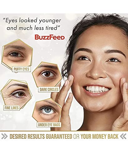 Huaxia 24K מסיכת עיניים זהב מנוסחת לעיניים נפוחות ומעגלים כהים לגברים ונשים 20 זוגות תחת טלאי עיניים לתוצאות