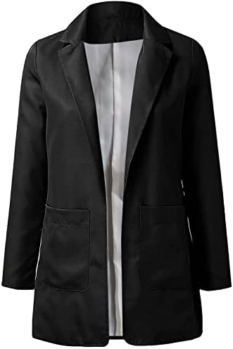 מעיל נשים בלייזר לעבודה מזדמנת עסקית פתוחה עם שרוול ארוך מעילי משרדים ארוכי שרוול בלייזר חליפת