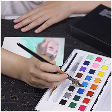 CLGZS מברשת ניילון סט קופסת ברזל 12 חלקים מגוון פיגמנטים צבע צבעי צבעי צבע צבע גואש צבע