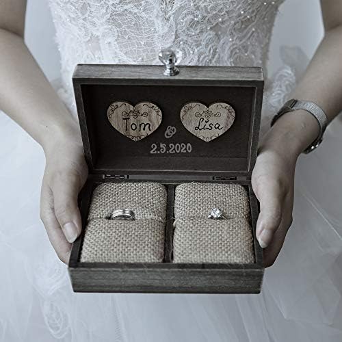 תיבת טבעת נישואין ביתית ייחודית ותיבות מחזיק טבעת אירוסין לנישואים מר וגברת תיבה דקורטיבית