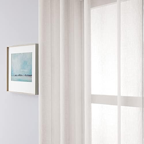 Daesar Sheer וילונות ויליל 2 לוחות, וילונות חדר שינה פוליאסטר חאקי בצבע אחיד טיפולי חלון סלון 52 W x 54 L