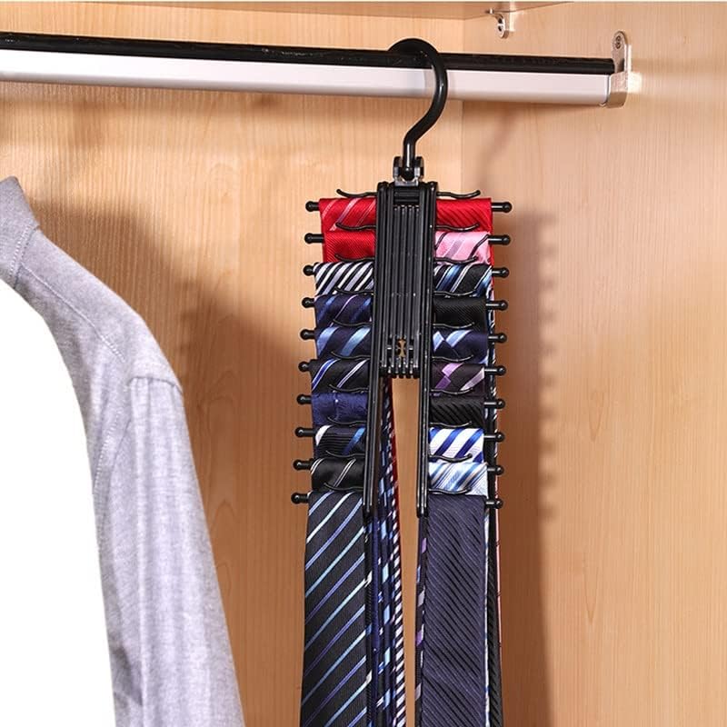 SAWQF מתלה לאחסון עניבה מתכווננת סיבוב 360 מעלות עניבת בית עניבה חגורת משי משי משי אמצעי אחסון ארון