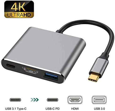 Kruige USB-C ל- HDMI Multiport מתאם, USB-C מתאם AV דיגיטלי PD 100W, Type-C Hub Thunderbolt 3 ל- HDMI 4K