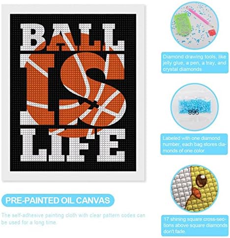 כדורסל הוא ערכות ציור יהלומים דקורטיביות של החיים מצחיק 5D DIY DIY מקדחה מלאה ציורים ציורים עיצוב הבית 16
