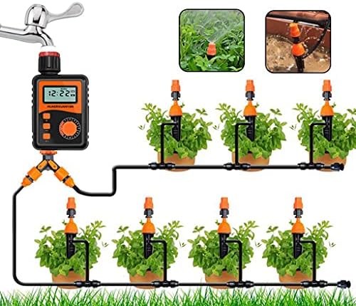 מערכת השקיה בטפטוף BBGS, מערכת השקיית צמחי ממטרה עם בקר טיימר, ערכת השקיה לגינה חיצונית מדשאה