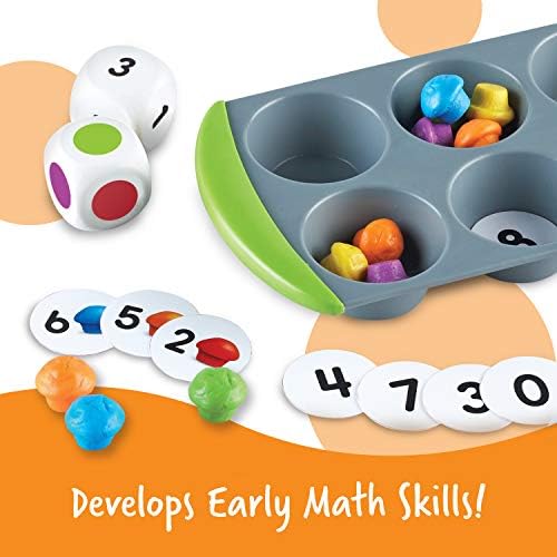 משאבי למידה מיני מאפין תואם סט פעילות מתמטיקה - 76 חלקים, גילאי 3+ משחקי ספירת ילדים, צעצועי למידה