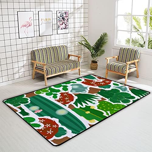 זוחל שטיח מקורה משחק מחצלת קקטוס ירוק לסלון חדר שינה חינוכי חינוך חינוכי שטיחים שטיחים 80x58in