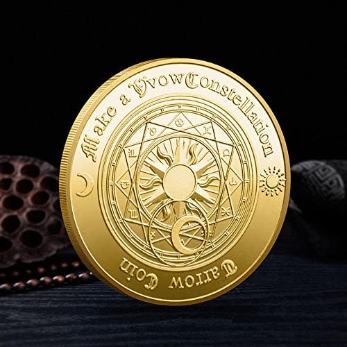 מטבע זיכרון אמריקאי אמריקני המבקש קולקציה מצופה זהב עם שרוול מגן מטבע דקורטיבי שמש שמש ירח מזל מזל פנגשוי מטבע