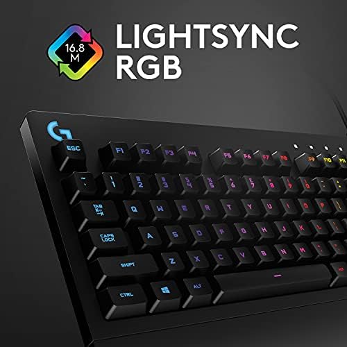 Logitech G213 מקלדת משחק קווית עם בקרות מדיה ייעודיות, 16.8 מיליון צבעי תאורה מקשים עם תאורה אחורית,
