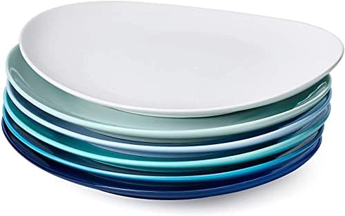 SWEESE 150.003 צלחות ארוחת חרסינה - 11 אינץ ' - סט של 6, צבעים שונים מגניבים