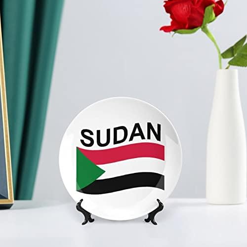 דגל של סודן עצם מצחיקה סין צלחת דקורטיבית צלחות קרמיקה עגול