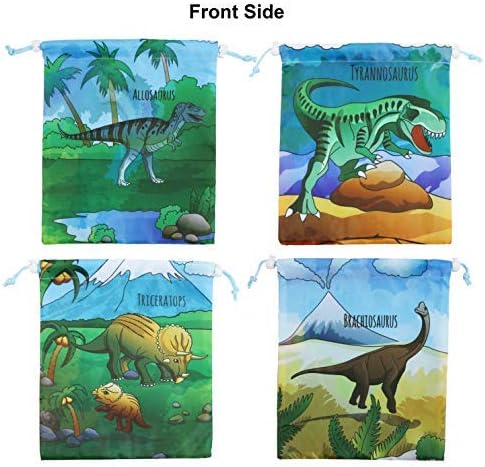 ירוק דינוזאור ספקי צד טובות שקיות לילדים בנים ובנות יום הולדת 24 חבילה דינוזאור שרוך מתנת פאוץ עבור גודי ליל