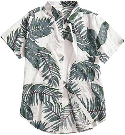 Znne שרוול קצר חולצות הוואי לגברים, צמרות מודפסות בקיץ כפתור חוף רופף מזדמן רגיל במורד חולצת אלוהה