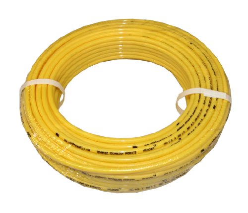 צינורות פלסטיק ניילון ניילון, צהוב, 3/8 מזהה איקס 1/2 עוד, 100 מטר אורך