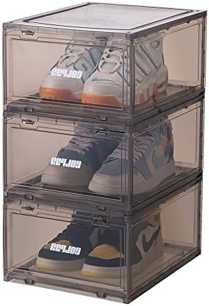 קופסות נעליים ברור פלסטיק-לגיבוב נעל נעל מיכל זרוק-מול נעל תצוגת מקרה עבור ארונות, כניסה נעל מתלה, מתלה