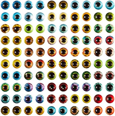 Ornaland 100 PCS 6 ממ עיניים עיניים קאבוכונים זכוכונים עגולים בסגנון מעורב כיפת כיפת קבורוכונים חתול