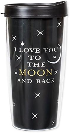 חתימה כוסות אני אוהב אותך לירח ובחזרה לעטוף על שמי הלילה המכוכבים 16 אונקיה כפול דופן נסיעות כוס ספל עם שחור קל
