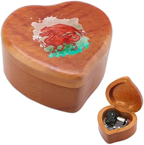 קופסאות המוזיקה של דרקון לב אדום וולשי קופסאות מוזיקליות מעץ מתנה הטובה ביותר ליום הולדת יום הולדת