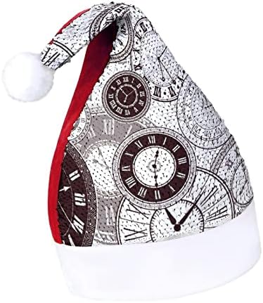 שעון רומי פאייטים חג המולד כובע עשה זאת בעצמך סנטה קלאוס כובע עיצוב אדום ירוק