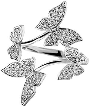 טבעות נשים טבעות נשים טבעות פרפר טרי מיקרו משובץ טבעת אצבע פתוחה לנשים מתנות תכשיטים טבעת נישואין