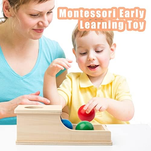 מהדורה עמוסה קופסת קביעות של אובייקט מונטסורי עם שלושה כדורים טיפת צעצועים לתינוקות של 6 חודשים 1 2 פעוטות