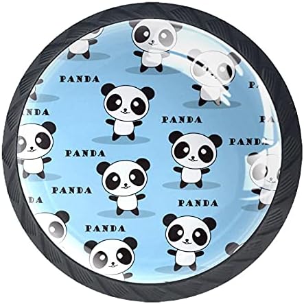 Kraido Dancing Panda Daniger מגירת מטפל 4 חתיכות ידית ארון עגולה עם ברגים מתאימים למשרד הביתי ריהוט ארון שינה