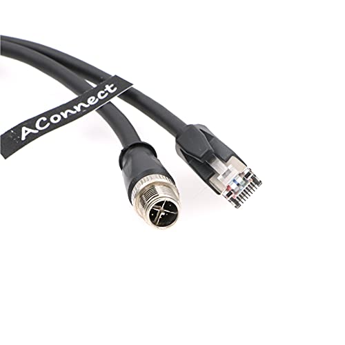 Acnect M12-RJ45-X-Code Ethernet-Cable לקוגנקס-תעשייה-מצלמה אטום למים כבל מוגן M12 זכר X-Code 8 פינים