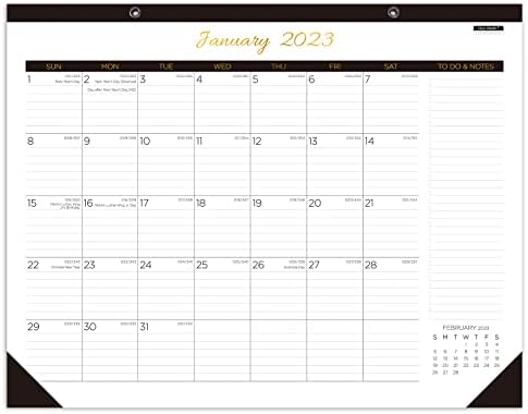 לוח שנה שולחן אולפן Caiyi 2023-2024: 17 x 12 לוח שנה גדול של שולחן כרית לחודש חודשי לתכנון וארגון,